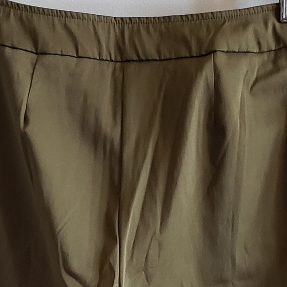 A LA UNE Army Green Nylon Spandex Cuffed Cargo Style Pants Boho Flexible Woman M - Picture 7 of 8